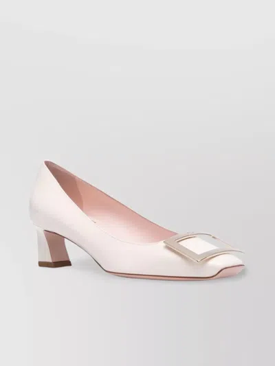 Roger Vivier Square Buckle Detail Leather Pumps
