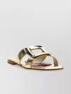 Roger Vivier Square Buckle Flat Sole Sandals