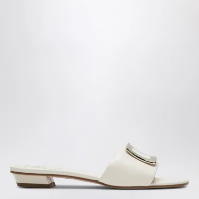 Roger Vivier Belle Vivier Embellished Patent-leather Mules In White