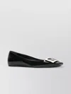 Roger Vivier Square Buckle Patent Leather Ballerina Flats