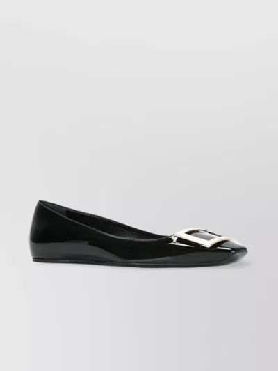 Roger Vivier Square Buckle Patent Leather Ballerina Flats