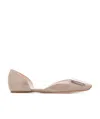 Roger Vivier Square Button Flat Soled Shoes In Nude