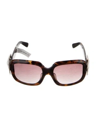 Pre-owned Roger Vivier Square Gradient Sunglasses W/ Tags In Brown