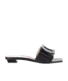 Roger Vivier Square Head Design Flip-flops In Black