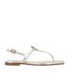 Roger Vivier Viv By The Sea Metallic Leather Sandals In White