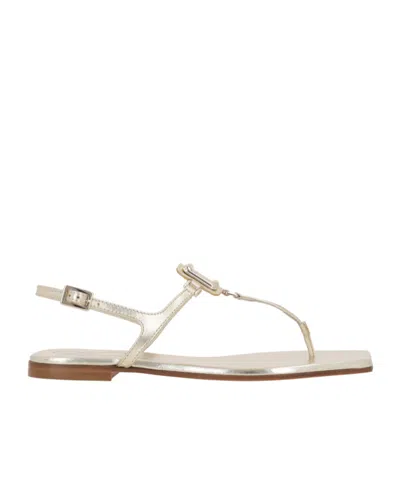 ROGER VIVIER SQUARE-HEADED FLAT SANDALS