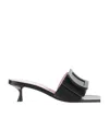 Roger Vivier Square-headed High-heeled Sandals In Black