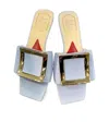 Roger Vivier Square-headed Sandals In Gray