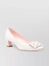 Roger Vivier Square Leather Pumps With Low Block Heel