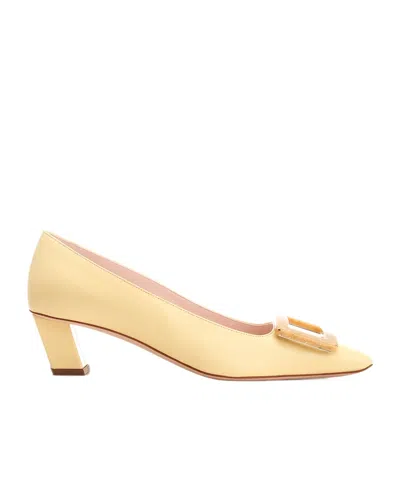 Roger Vivier Square Toe High Heels In Neutral