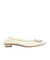 Roger Vivier Belle Vivier Ballet Flats In White
