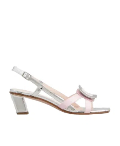 Roger Vivier Square-toed High-heeled Sandals In Pink
