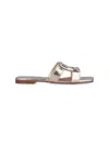 Roger Vivier 10mm Metallic Leather Flats Sandals In Gold