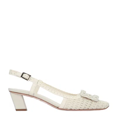 Roger Vivier Square-toe High-heeled Sandals In White