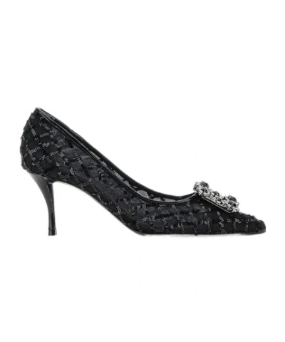 ROGER VIVIER ROGER VIVIER SQUIN EMBELLISHED SLIP-ON PUMPS