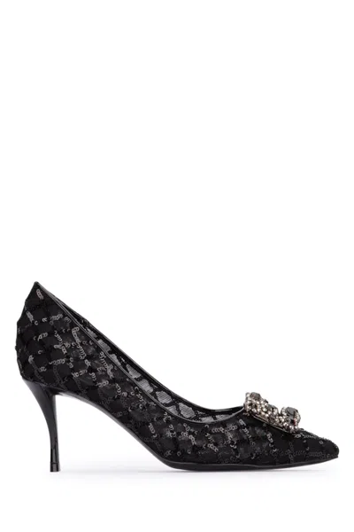 Roger Vivier Squin Embellished Slip-on Pumps In Black