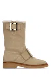 Roger Vivier Calf Suede Buckle Boots In 1t72