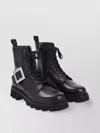Roger Vivier Strap Buckle Leather Boots With Round Toe