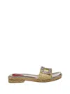 Roger Vivier Strass Buckle Raffia Espa Mule 25 In Neutral