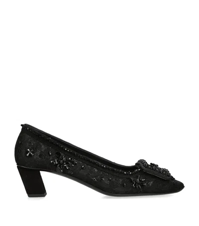 Roger Vivier Strass Mini Bouquet Pumps 85 In Black