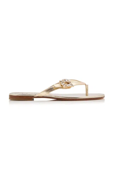 Roger Vivier Strass Mules In Gold