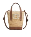 Roger Vivier Mini Shoulder Bag With Raffia Body In Brown