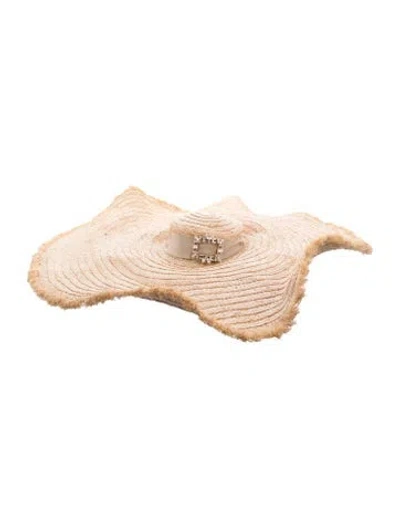 Pre-owned Roger Vivier Straw Sun Hat In Neutrals