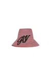 Roger Vivier Striped Bucket Hat In Red