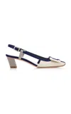 Roger Vivier Stripes Slingbacks In Blue