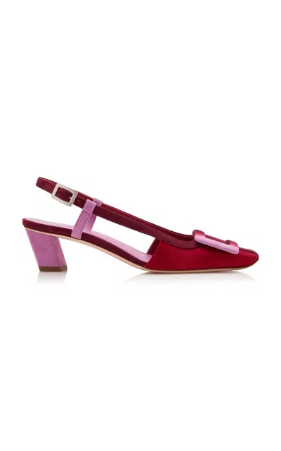 Roger Vivier Stripes Slingbacks In Purple