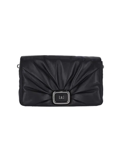 Roger Vivier Structured 100% Leather Shoulder Bag In Brown