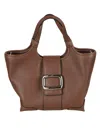Roger Vivier Structured Calfskin Bag In Black