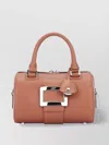 Roger Vivier Structured Mini Bowling Bag With Buckle Detail In Pink