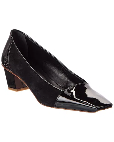 Roger Vivier Suede & Patent Pump In Black