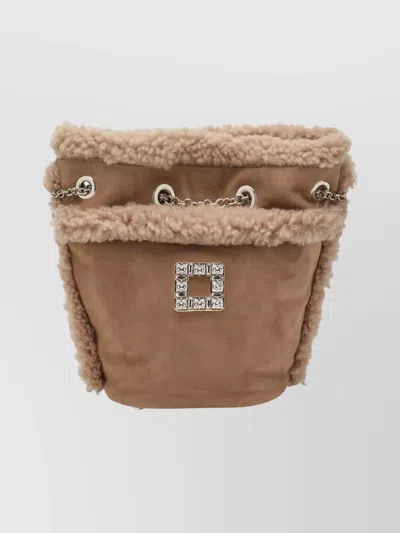 Roger Vivier Suede And Shearling Backpack With Chain Strap