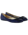Roger Vivier Suede Ballerina Flat In Blue
