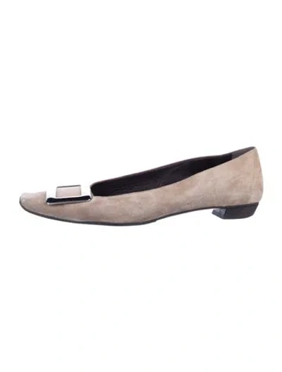 Pre-owned Roger Vivier Suede Ballet Flats In Multi