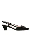 Roger Vivier Vivier Slingback Pumps Turtle Buckle Detail In Black