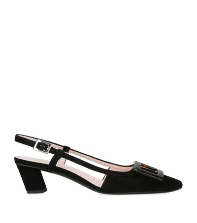 ROGER VIVIER SUEDE BELLE VIVIER SLINGBACK PUMPS 45