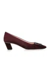 Roger Vivier Suede Belle Vivier Pumps 45 In Burgundy