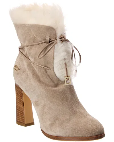 Roger Vivier Suede Boot In Neutral