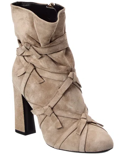 Roger Vivier Suede Boot In Neutral
