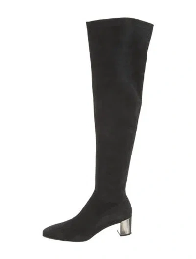 Pre-owned Roger Vivier Suede Boots In Black