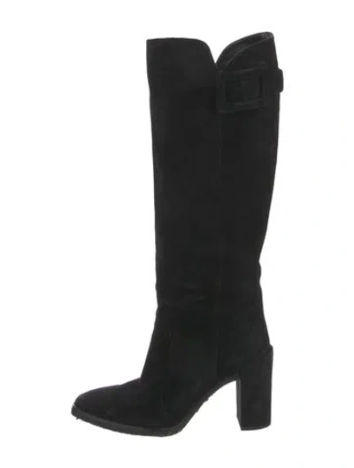 Pre-owned Roger Vivier Suede Boots In Black