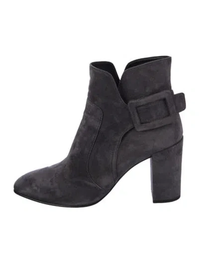 Pre-owned Roger Vivier Suede Boots In Black