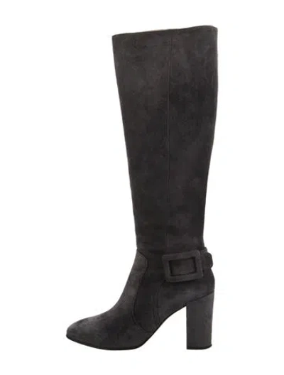 Pre-owned Roger Vivier Suede Boots In Black