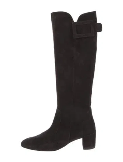 Pre-owned Roger Vivier Suede Boots In Black