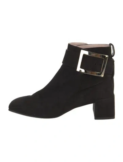 Pre-owned Roger Vivier Suede Boots In Black