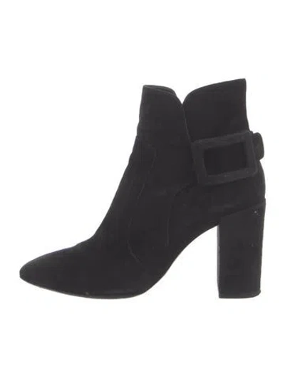 Pre-owned Roger Vivier Suede Boots In Black