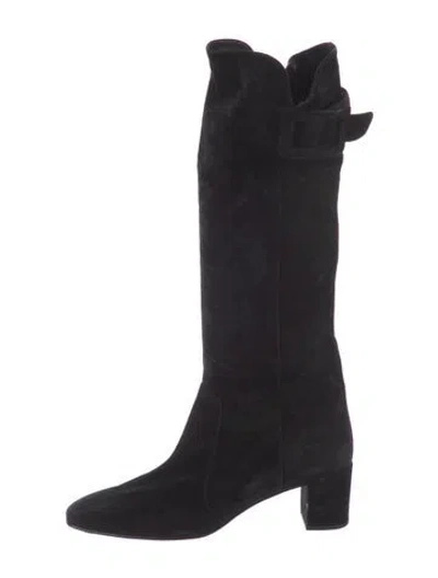 Pre-owned Roger Vivier Suede Boots In Black